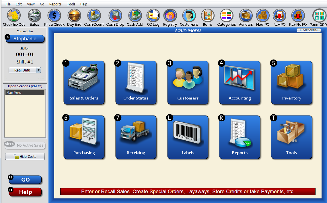 screenshot of Artisan POS